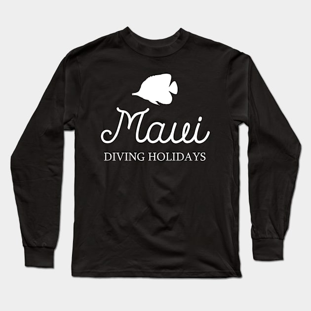 Maui Diving Holiday – Butterflyfish Scuba Diver Long Sleeve T-Shirt by BlueTodyArt